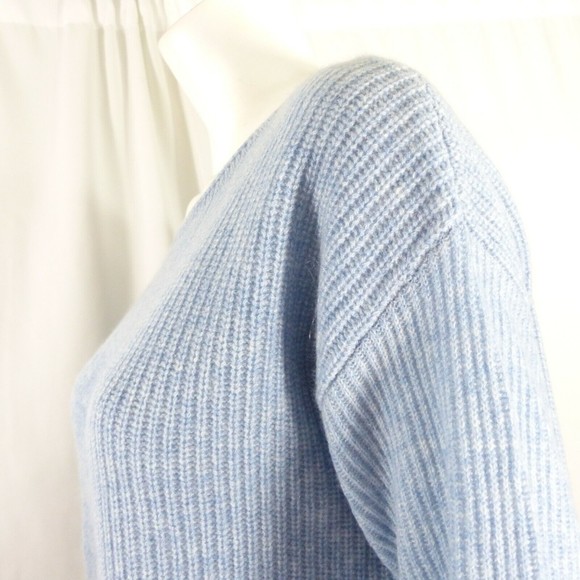 Colour Works by In Cashmere Cashmere Asymmetric Waffle Knit Chambray XL - Picture 6 of 8